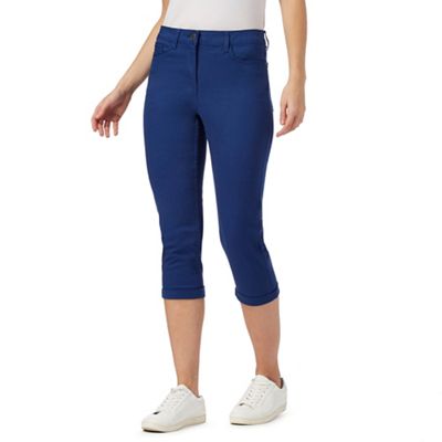 Bright blue cropped jeggings